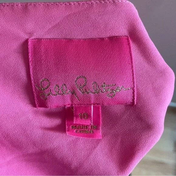 Lilly Pulitzer Martha Pink Stretch Ruffle Midi Short Sleeve Dress EUC Size 10 - Picture 8 of 11